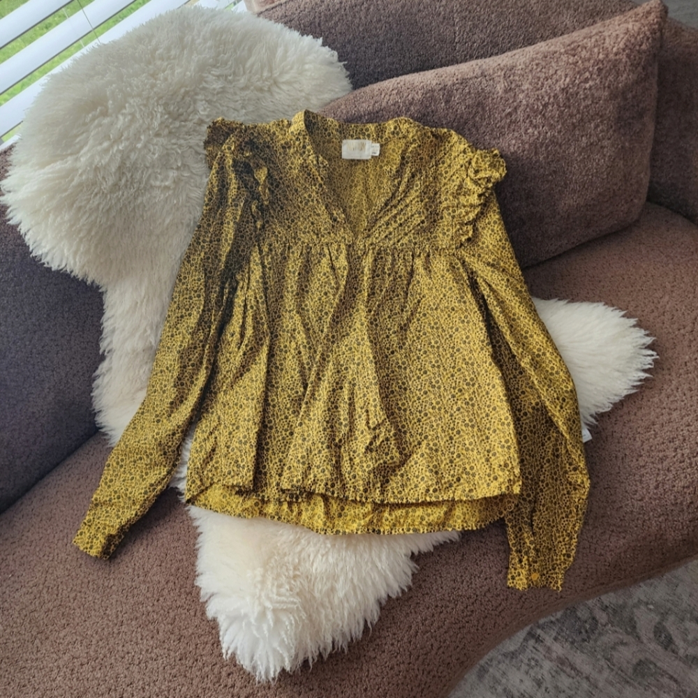 Nation LTD Tilly Blouse In Citrine Ditsy Floral